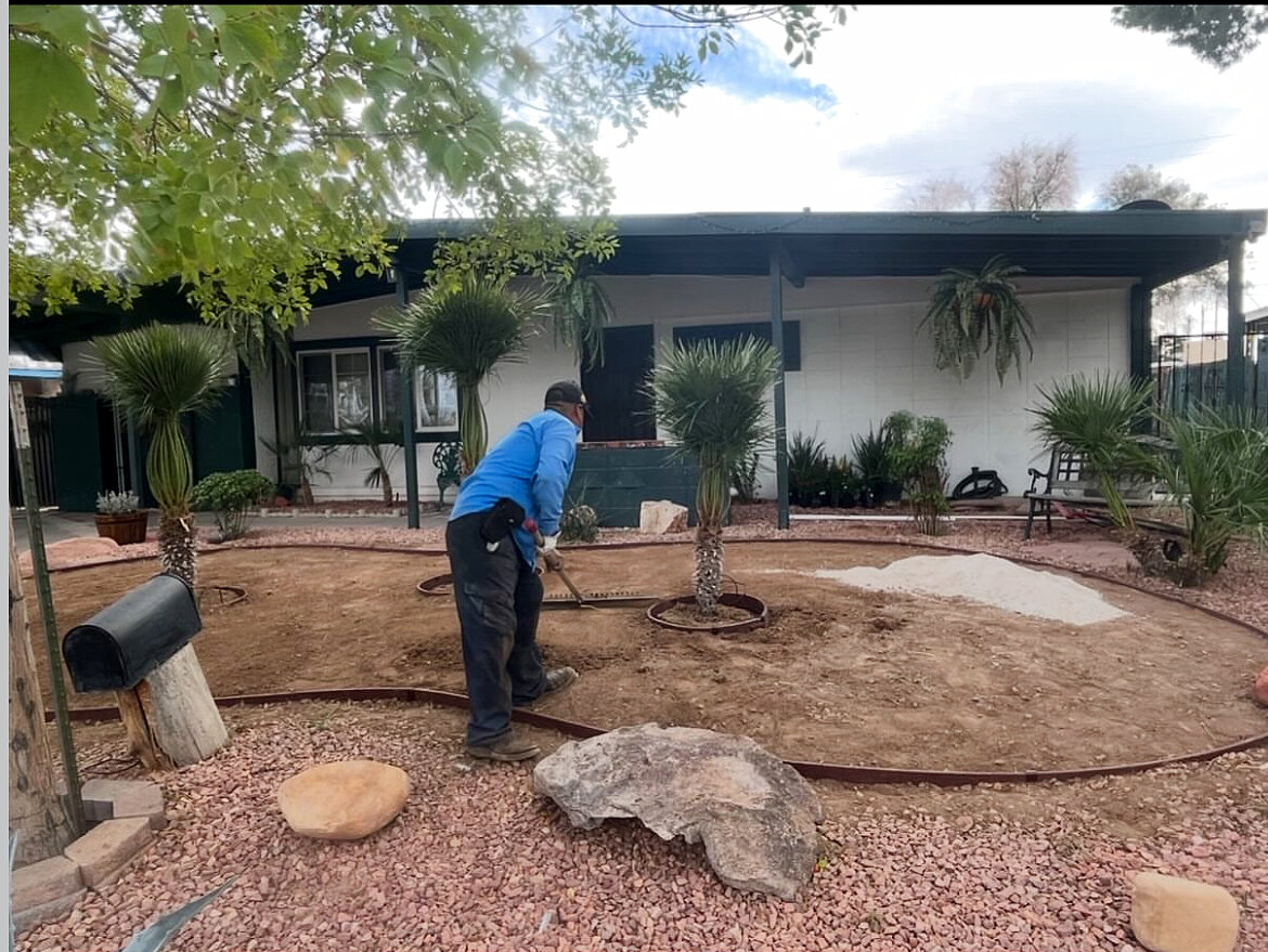 Front yard layout before turf