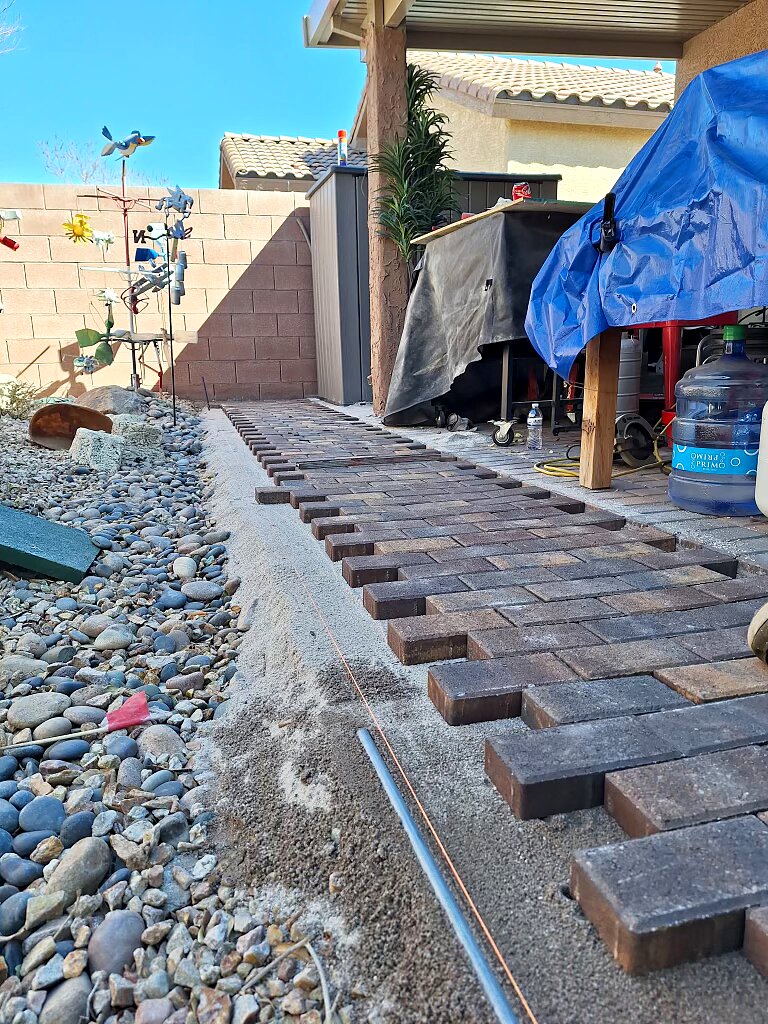 Paver walkway in progress